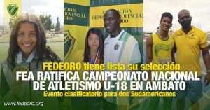 FEA RATIFICA CAMPEONATO NACIONAL DE ATLETISMO U-18 EN AMBATO
