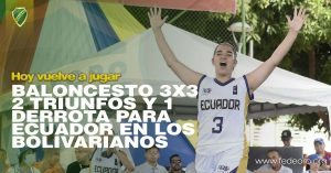 BALONCESTO 3X3 2 TRIUNFOS Y 1 DERROTA PARA ECUADOR EN LOS BOLIVARIANOS