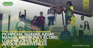 PICHINCHA, GUAYAS, AZUAY, MANABÍ, IMBABURA Y EL ORO, LOS 6 MEJORES DE LOS JUEGOS PREJUVENILES