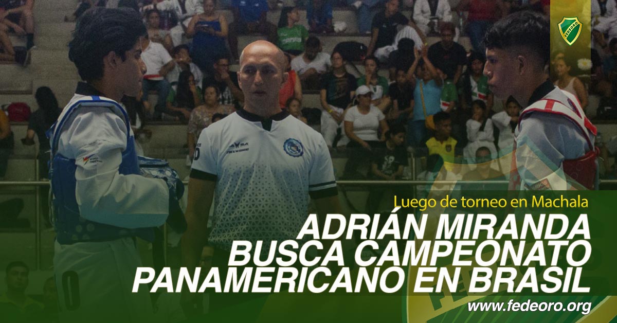 ADRIÁN MIRANDA BUSCA CAMPEONATO PANAMERICANO EN BRASIL