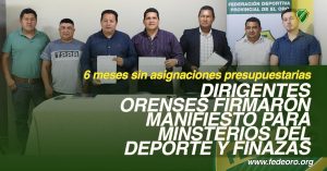 DIRIGENTES ORENSES FIRMARON MANIFIESTO PARA MINSTERIOS DEL DEPORTE Y FINAZAS