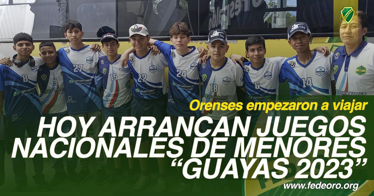 HOY ARRANCAN JUEGOS NACIONALES DE MENORES “GUAYAS 2023”