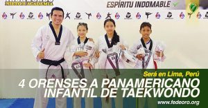 4 ORENSES A PANAMERICANO INFANTIL DE TAEKWONDO